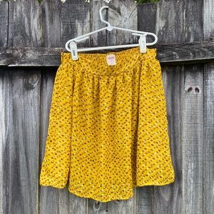 vintage yellow patterned skirt